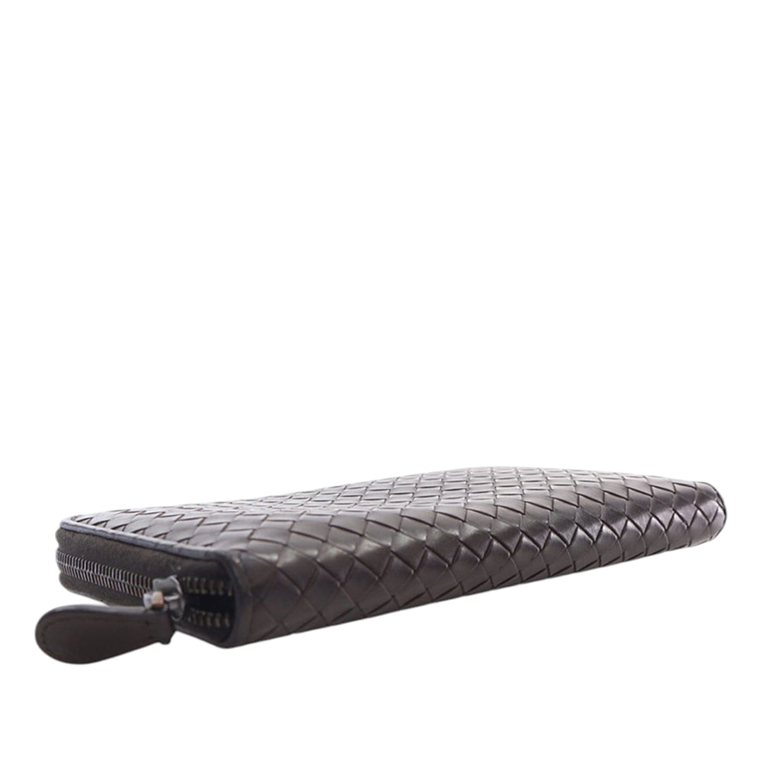 Bottega Veneta Cuir Intrecciato Zip Around Portefeuille