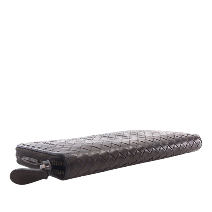 Bottega Veneta Cuir Intrecciato Zip Around Portefeuille