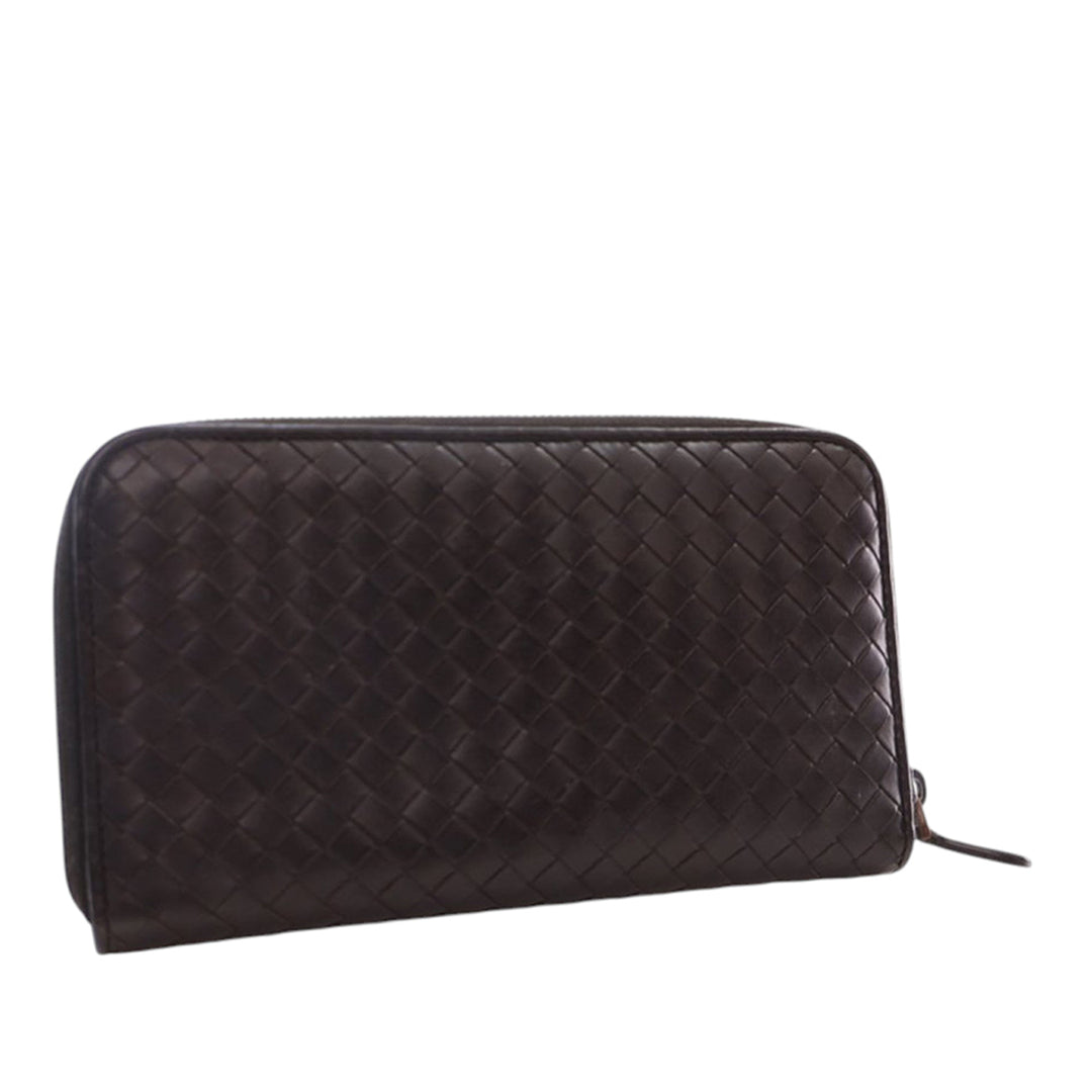 Bottega Veneta Cuir Intrecciato Zip Around Portefeuille