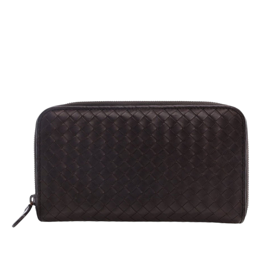 Bottega Veneta Cuir Intrecciato Zip Around Portefeuille