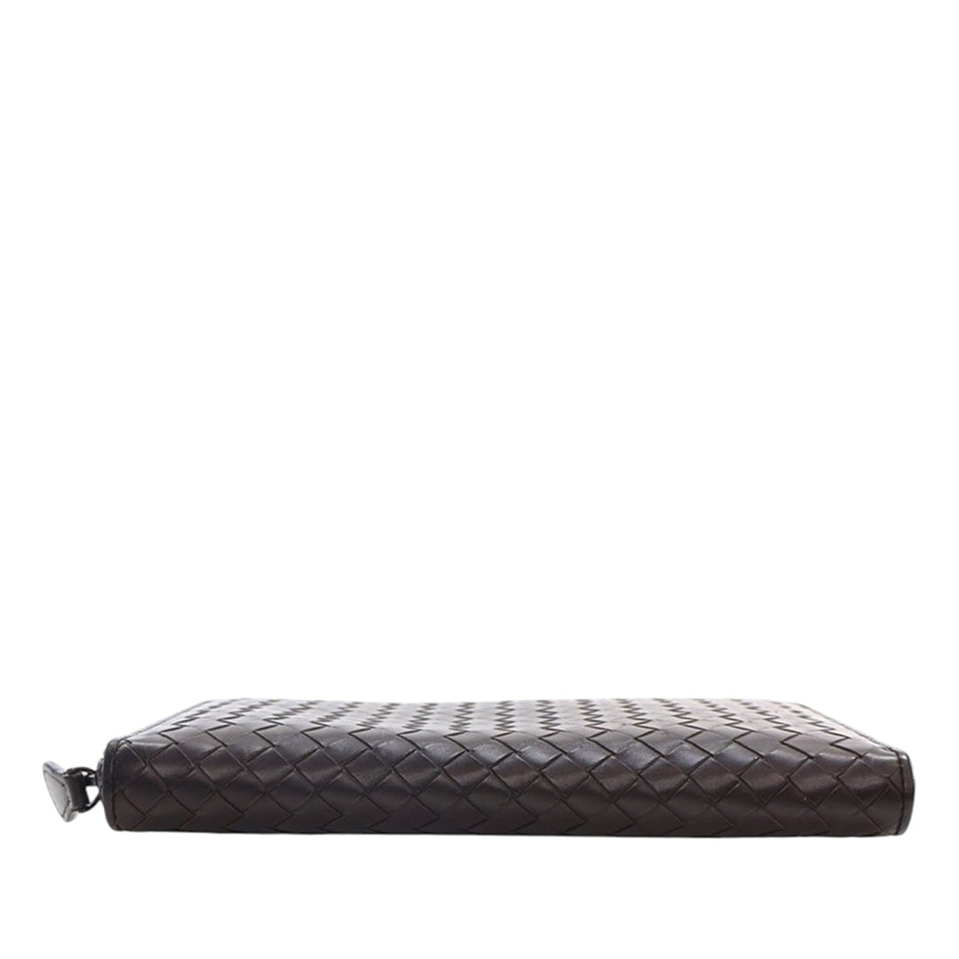 Bottega Veneta Cuir Intrecciato Zip Around Portefeuille
