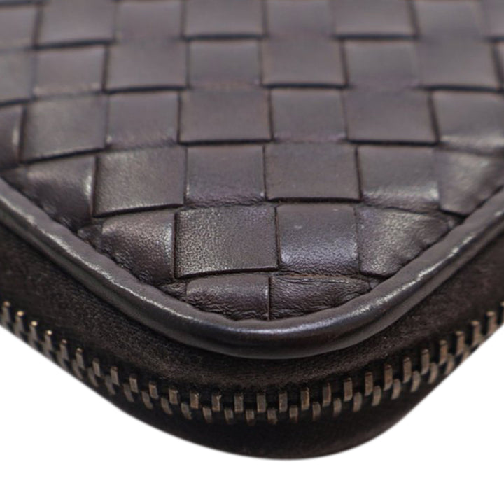 Bottega Veneta Cuir Intrecciato Zip Around Portefeuille