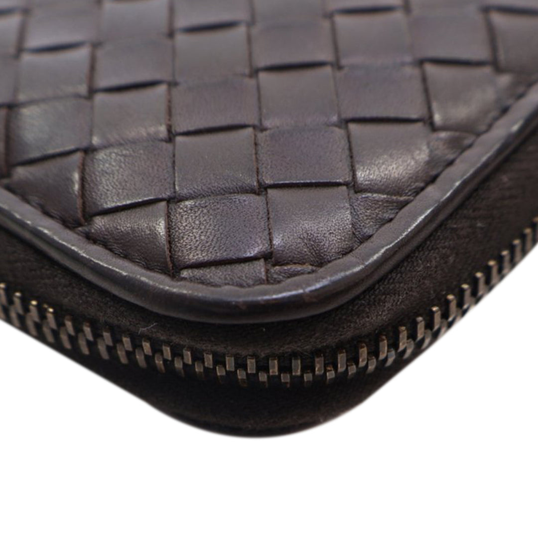 Bottega Veneta Cuir Intrecciato Zip Around Portefeuille