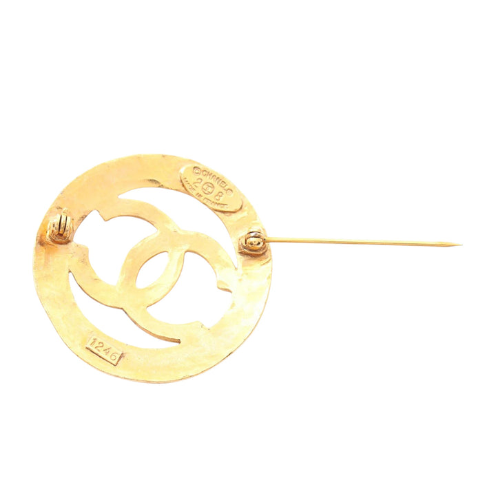 Chanel CC plaqué Rond Broche