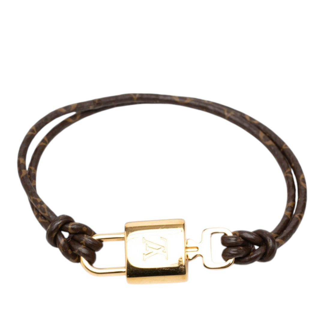Louis Vuitton LV Padlock Bracelet 17 Monogram Marron – vue principale – GABY PARIS