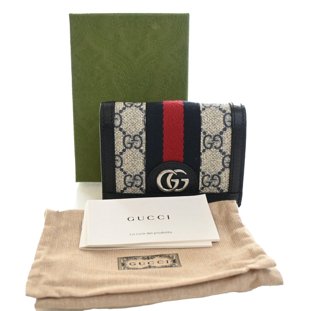 Gucci GG Supreme Web Ophidia Compact Portefeuille
