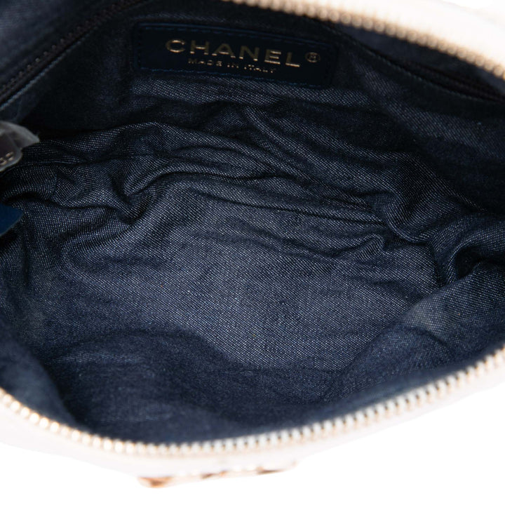 CC Matelassé Elegant Sac ceinture Cuir de veau Blanc