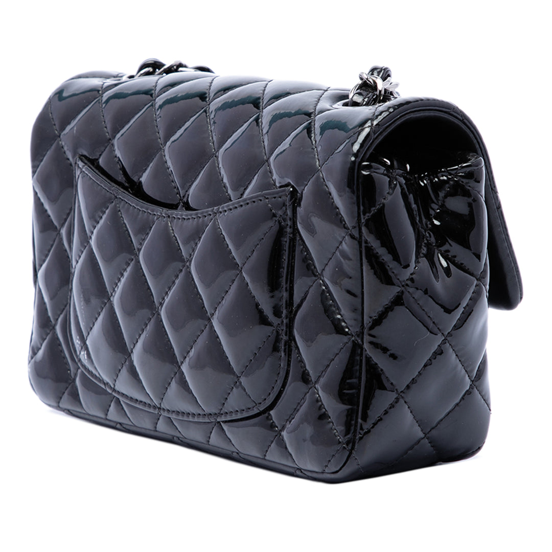 Chanel Mini Rectangular Classic Cuir verni Simple rabat
