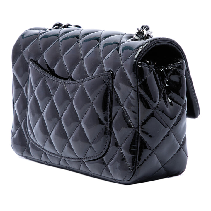 Chanel Mini Rectangular Classic Cuir verni Simple rabat