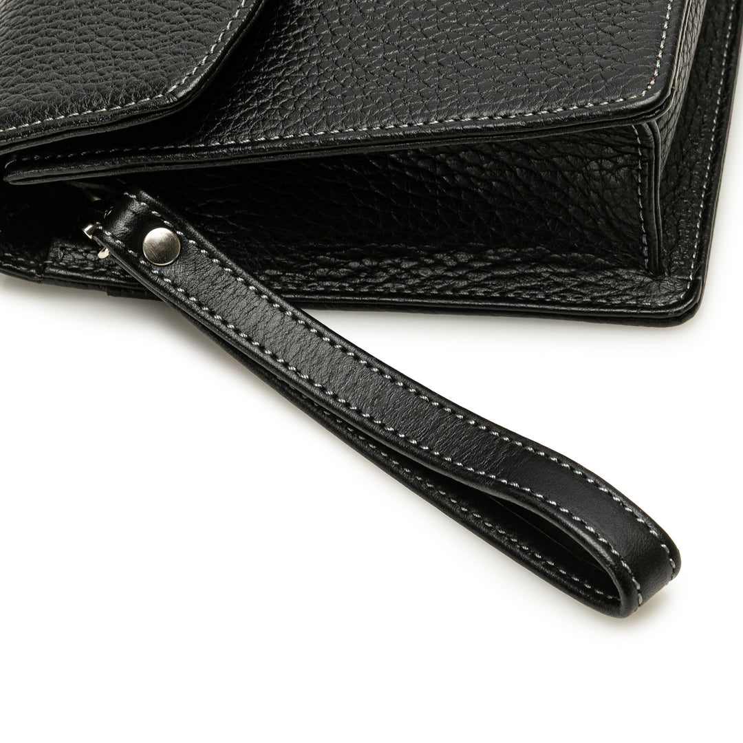 Leather Clutch Black - Gaby Paris