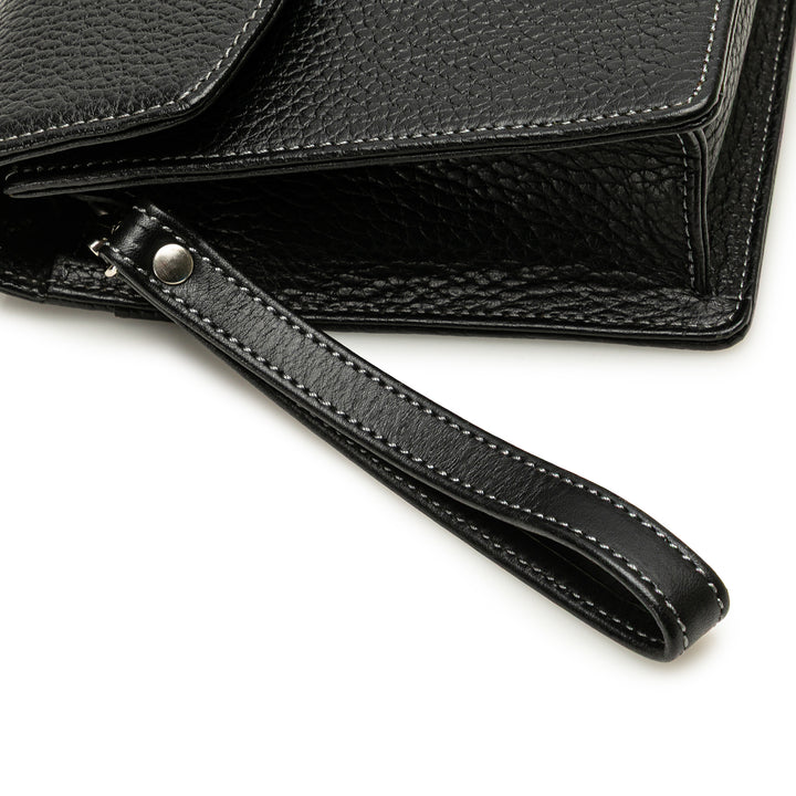 Leather Clutch Black - Gaby Paris