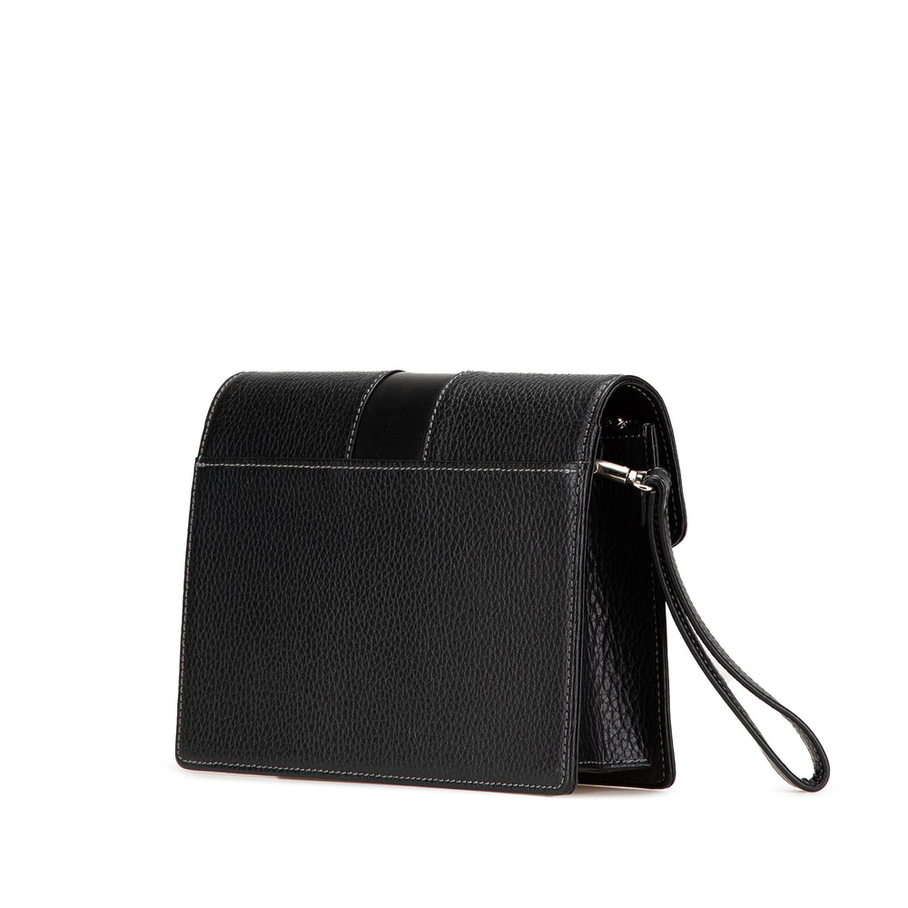 Leather Clutch Black - Gaby Paris