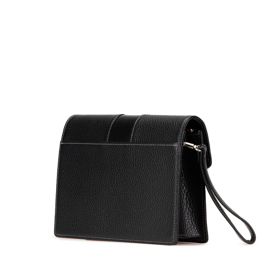 Leather Clutch Black - Gaby Paris