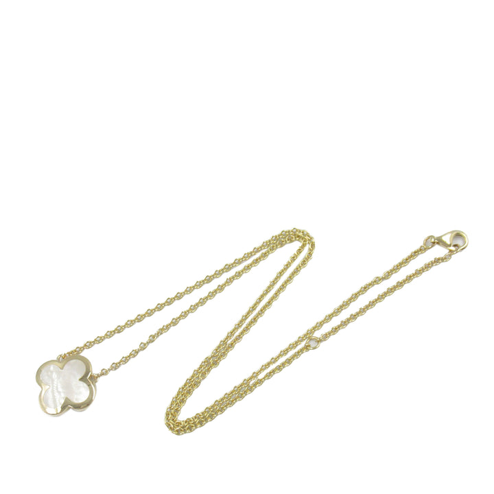 18K Yellow Gold and Mother of Pearl Pure Alhambra Pendant Necklace Gold - Gaby Paris