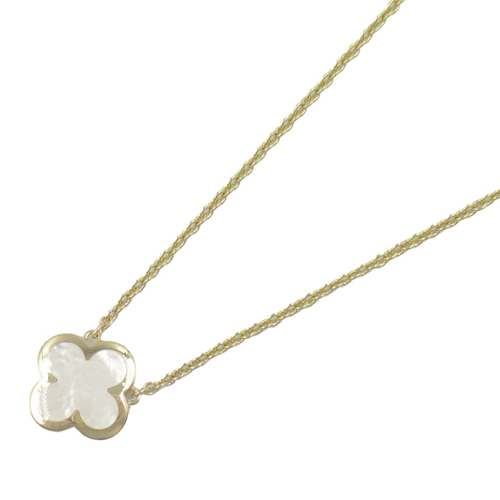 18K Yellow Gold and Mother of Pearl Pure Alhambra Pendant Necklace Gold - Gaby Paris