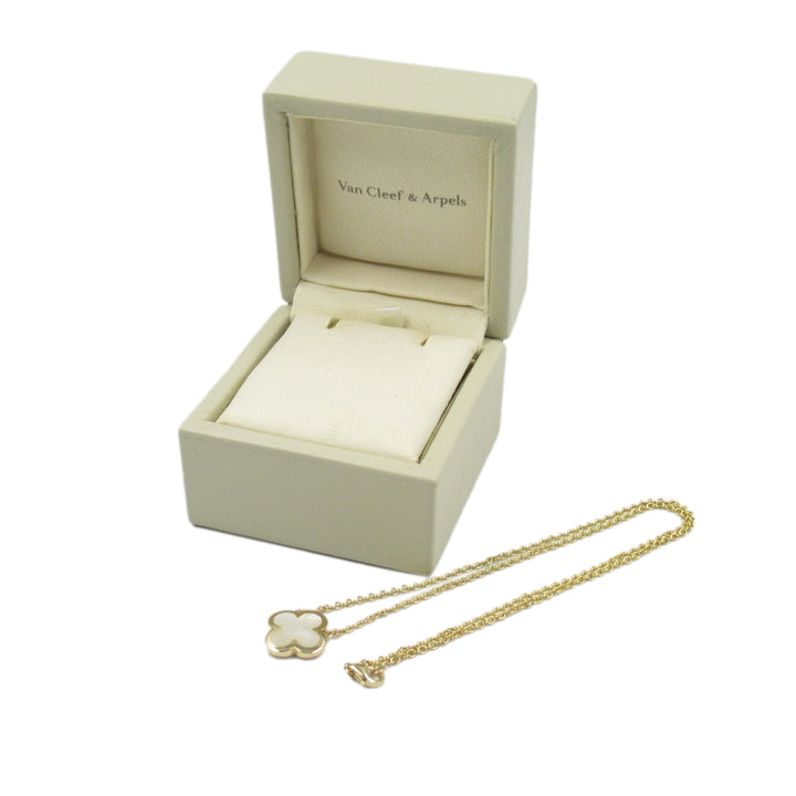 18K Yellow Gold and Mother of Pearl Pure Alhambra Pendant Necklace Gold - Gaby Paris