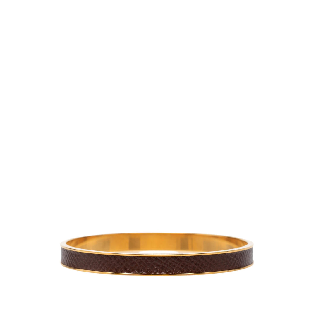 Hermès plaqué Kelly Cadena Lock Bangle Bracelet Cuir Epsom