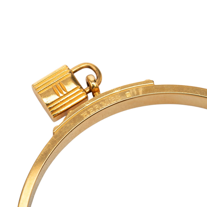 Hermès plaqué Kelly Cadena Lock Bangle Bracelet Cuir Epsom