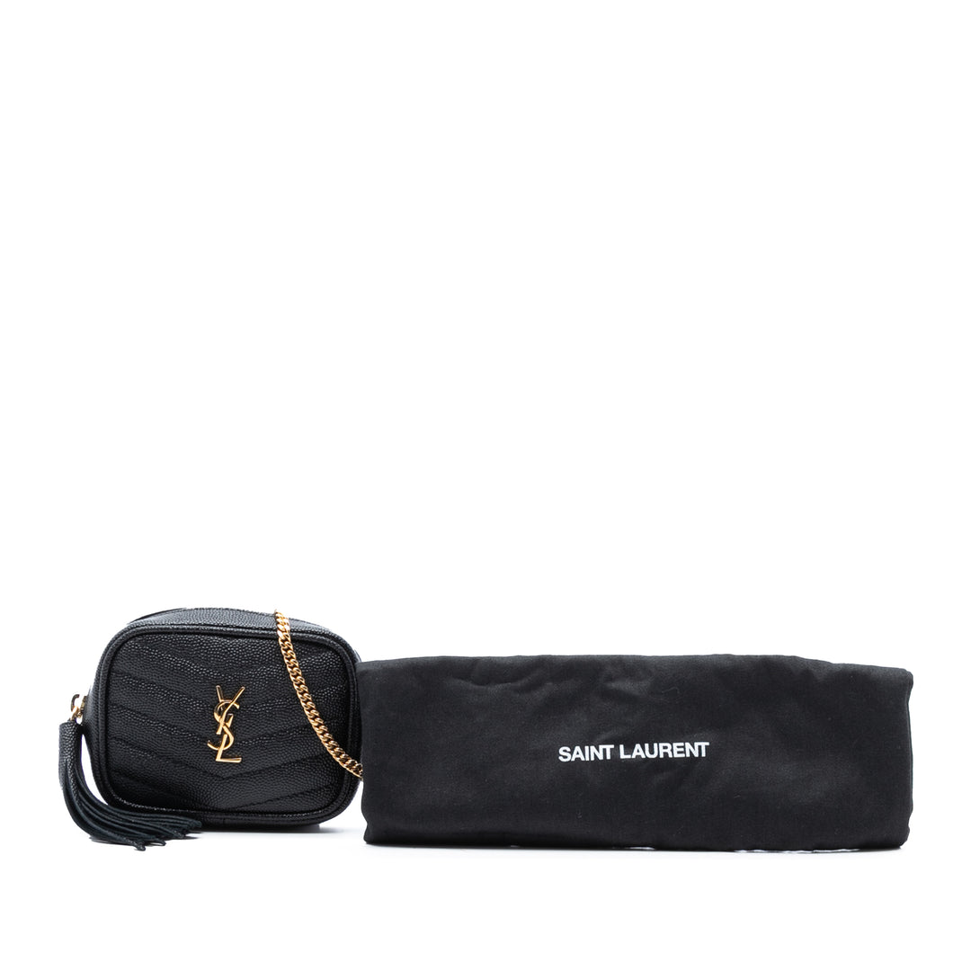 Saint Laurent Baby Matelasse Grain De Poudre Monogram Lou Sac caméra