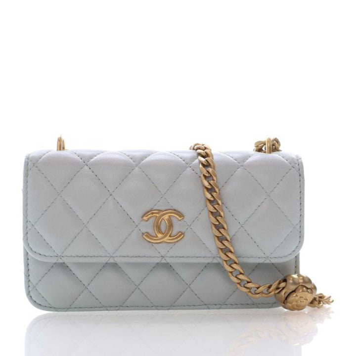 Chanel Mini CC Cuir d’agneau Camellia Crush Pochette avec chaîne