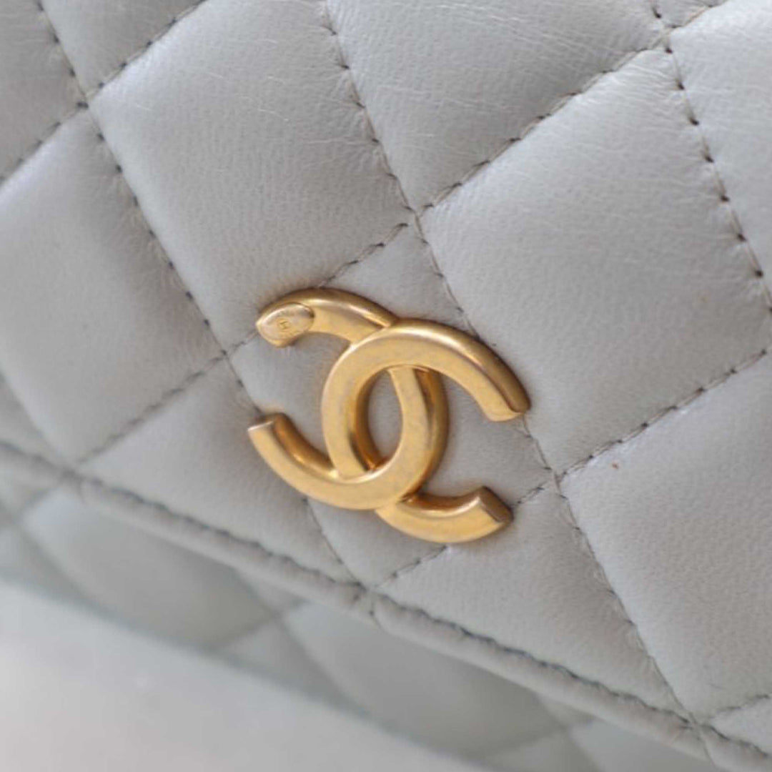 Chanel Mini CC Cuir d’agneau Camellia Crush Pochette avec chaîne