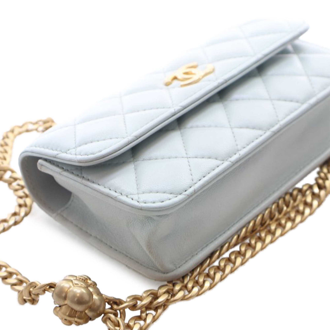 Chanel Mini CC Cuir d’agneau Camellia Crush Pochette avec chaîne