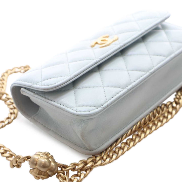 Chanel Mini CC Cuir d’agneau Camellia Crush Pochette avec chaîne