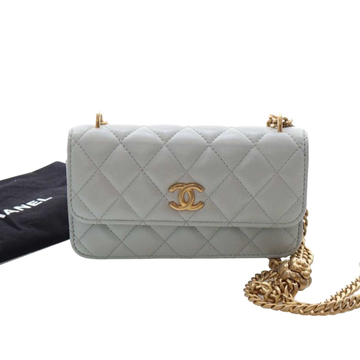 Chanel Mini CC Cuir d’agneau Camellia Crush Pochette avec chaîne