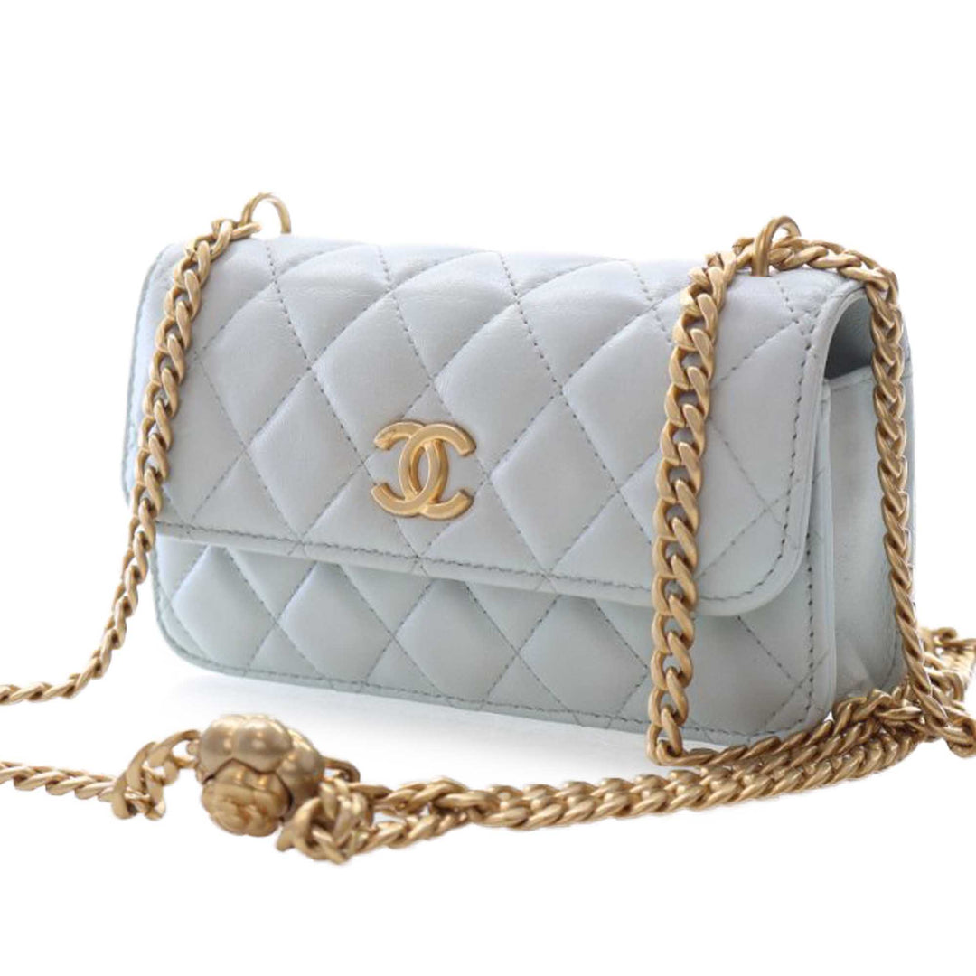 Chanel Mini CC Cuir d’agneau Camellia Crush Pochette avec chaîne