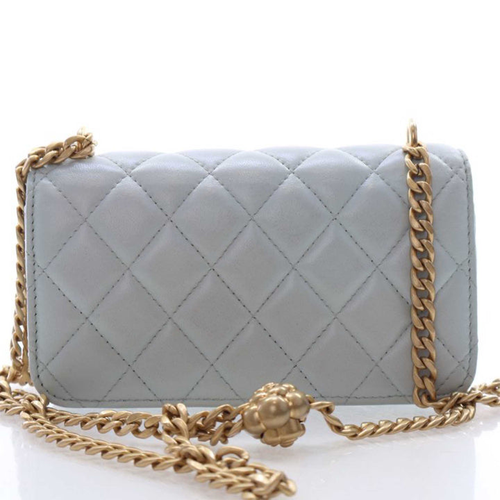 Chanel Mini CC Cuir d’agneau Camellia Crush Pochette avec chaîne