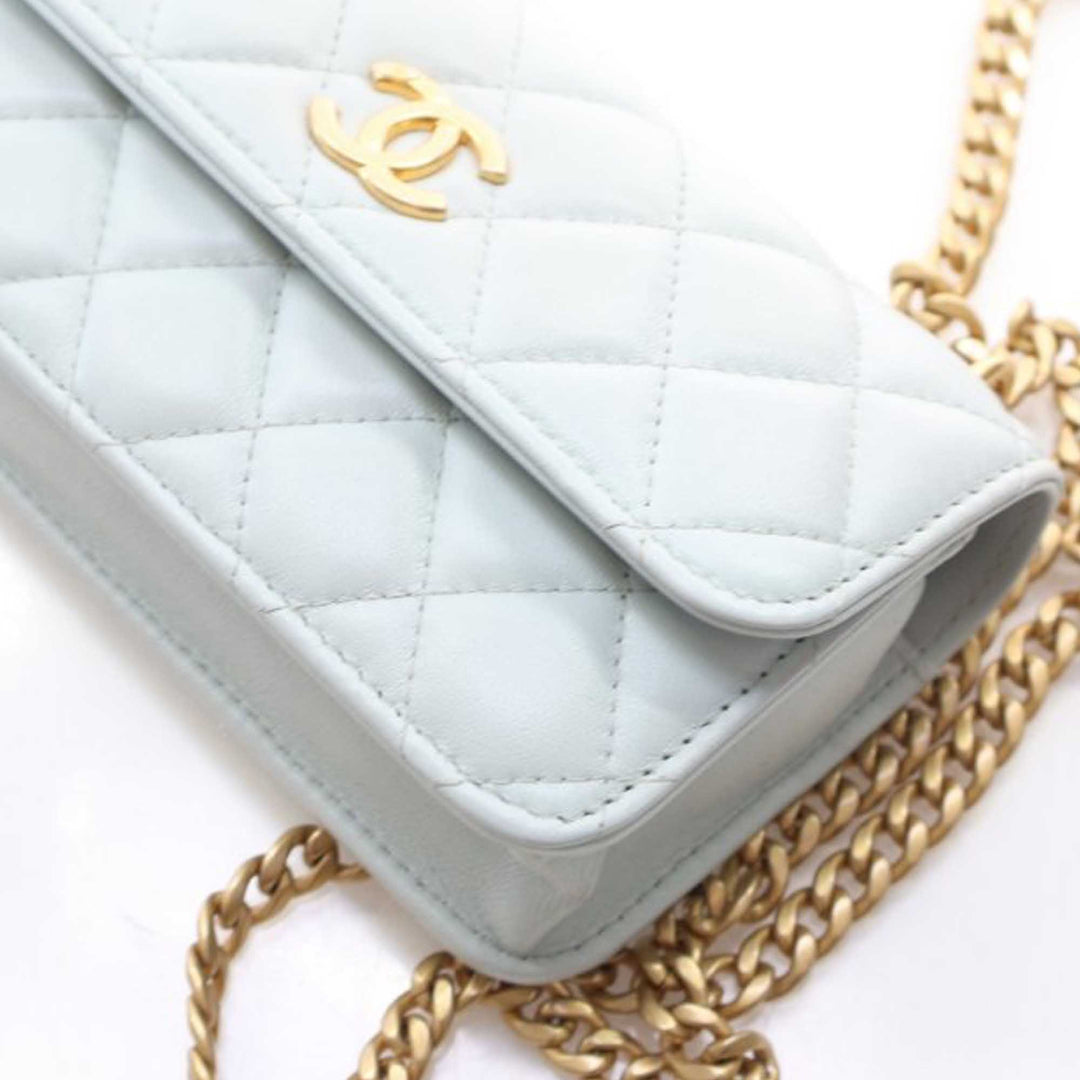 Chanel Mini CC Cuir d’agneau Camellia Crush Pochette avec chaîne