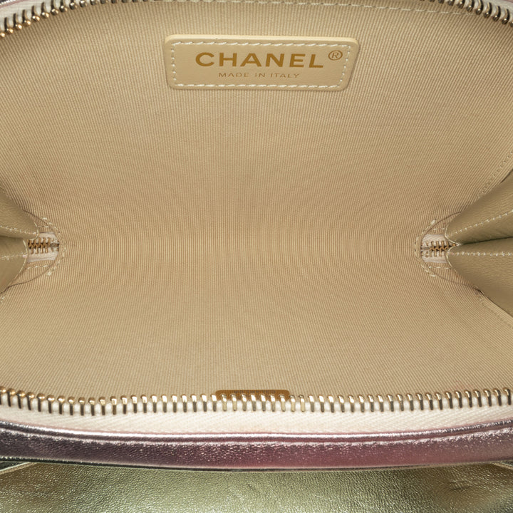 Mini Metallic Lambskin Like a Wallet Flap Bag Pink - Gaby Paris