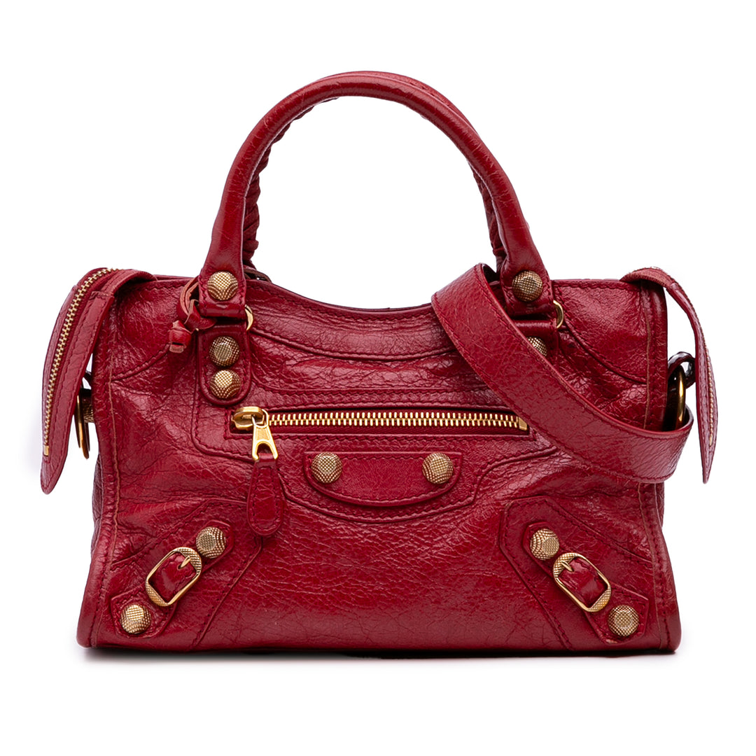 Mini Lambskin Motocross City Giant 21 Satchel Red - Gaby Paris