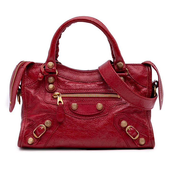 Mini Lambskin Motocross City Giant 21 Satchel Red - Gaby Paris