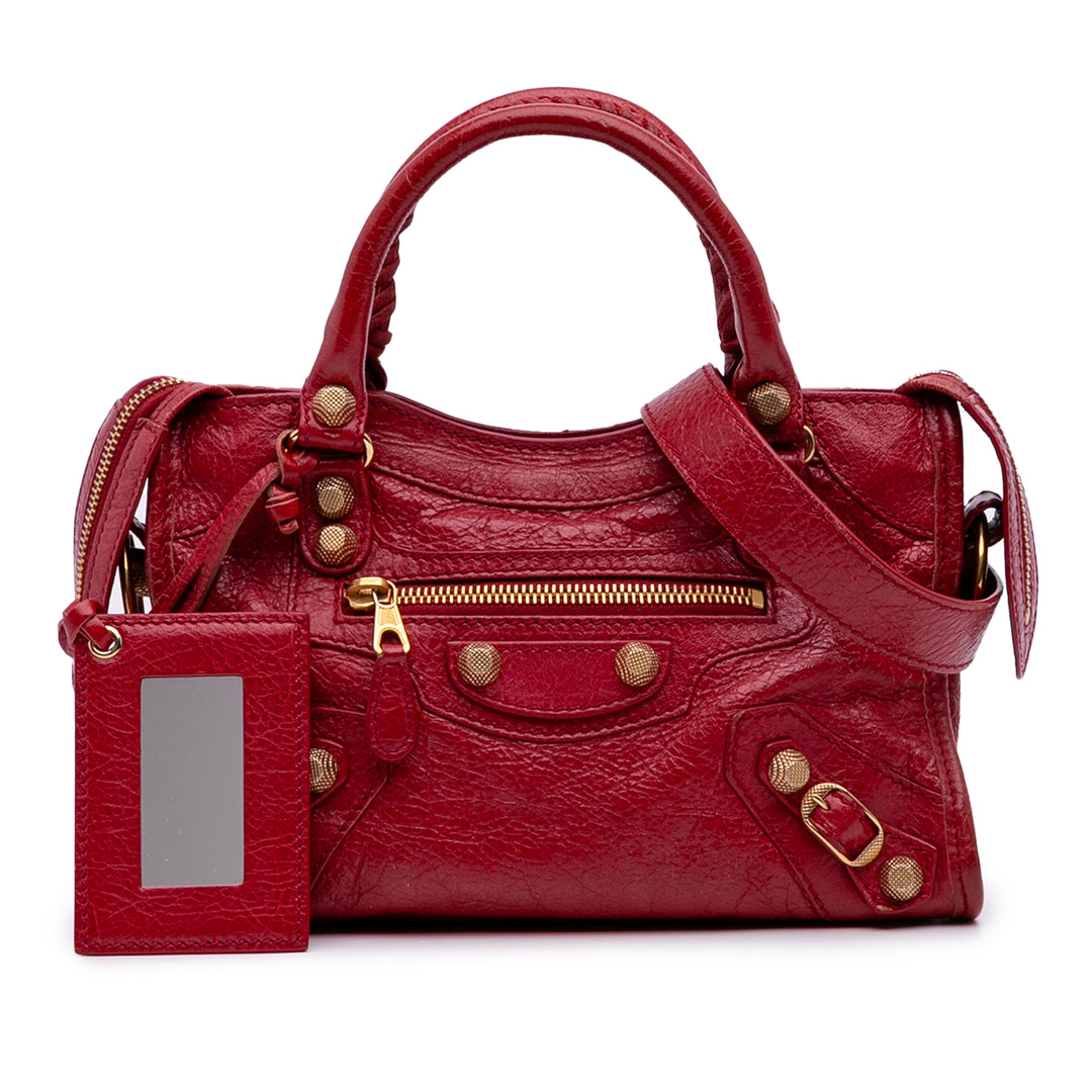 Mini Lambskin Motocross City Giant 21 Satchel Red - Gaby Paris