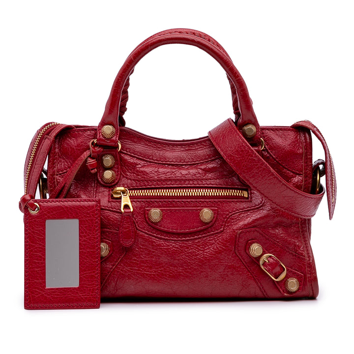 Mini Lambskin Motocross City Giant 21 Satchel Red - Gaby Paris