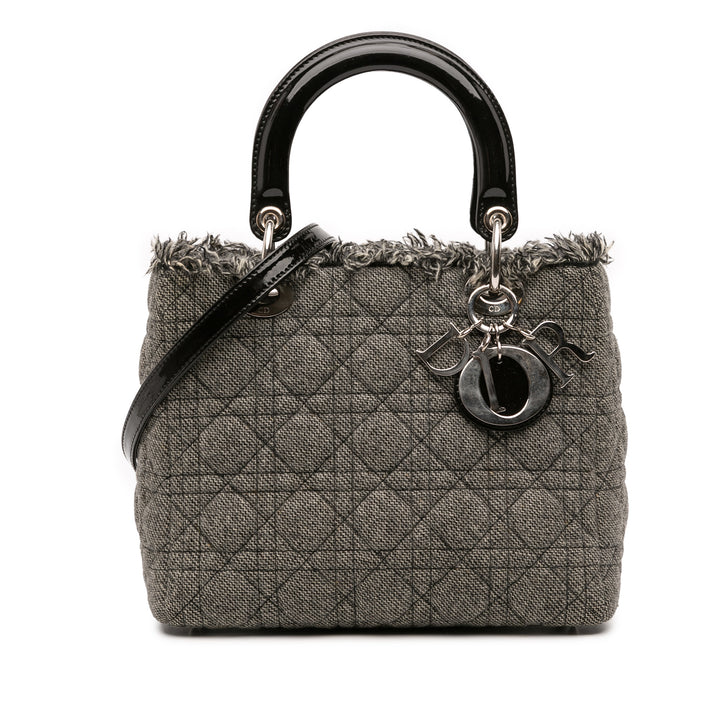 Dior Medium Tweed Cannage Lady Dior