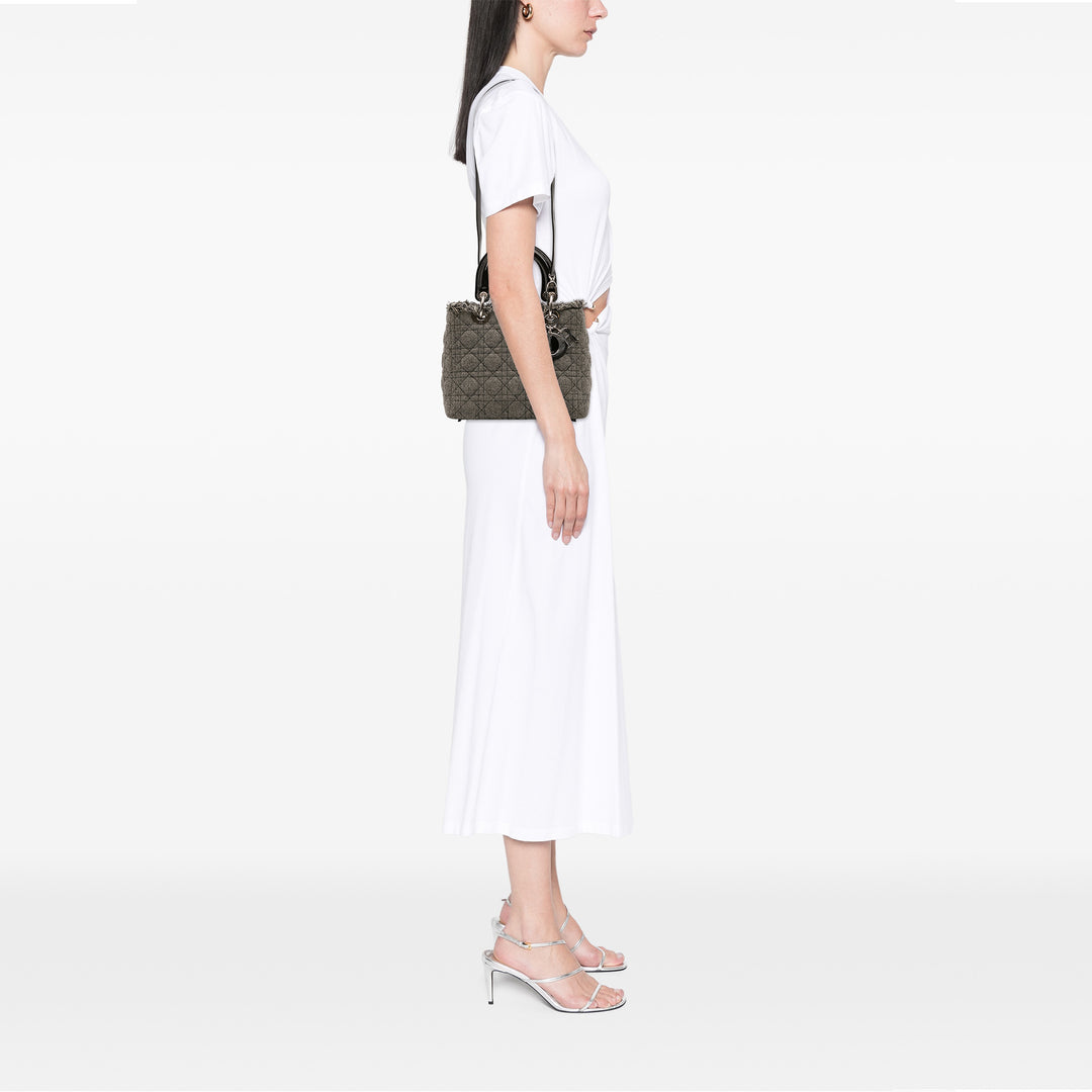 Dior Medium Tweed Cannage Lady Dior