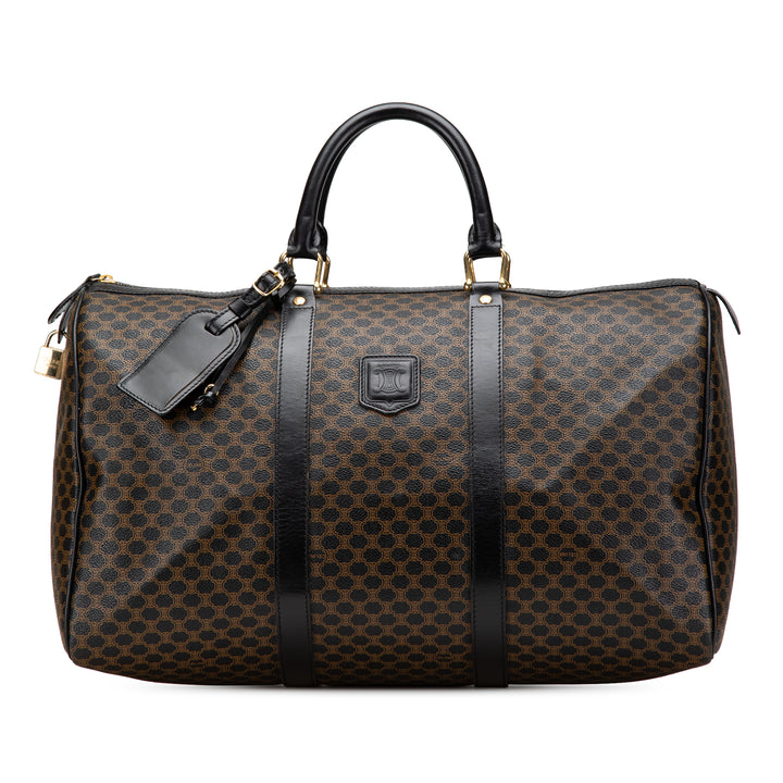 Macadam Coated Canvas Travel Bag Brown - Gaby Paris