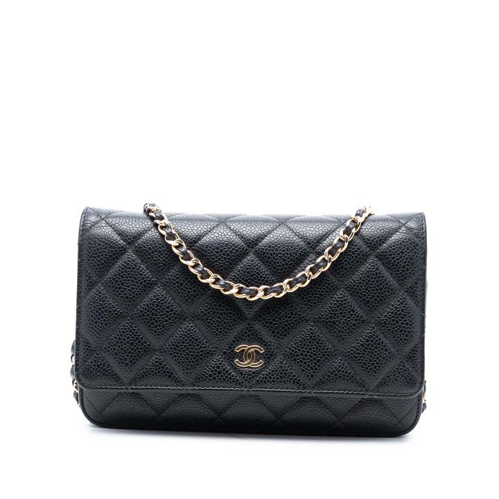 Chanel CC Matelassé Caviar Wallet on Chain