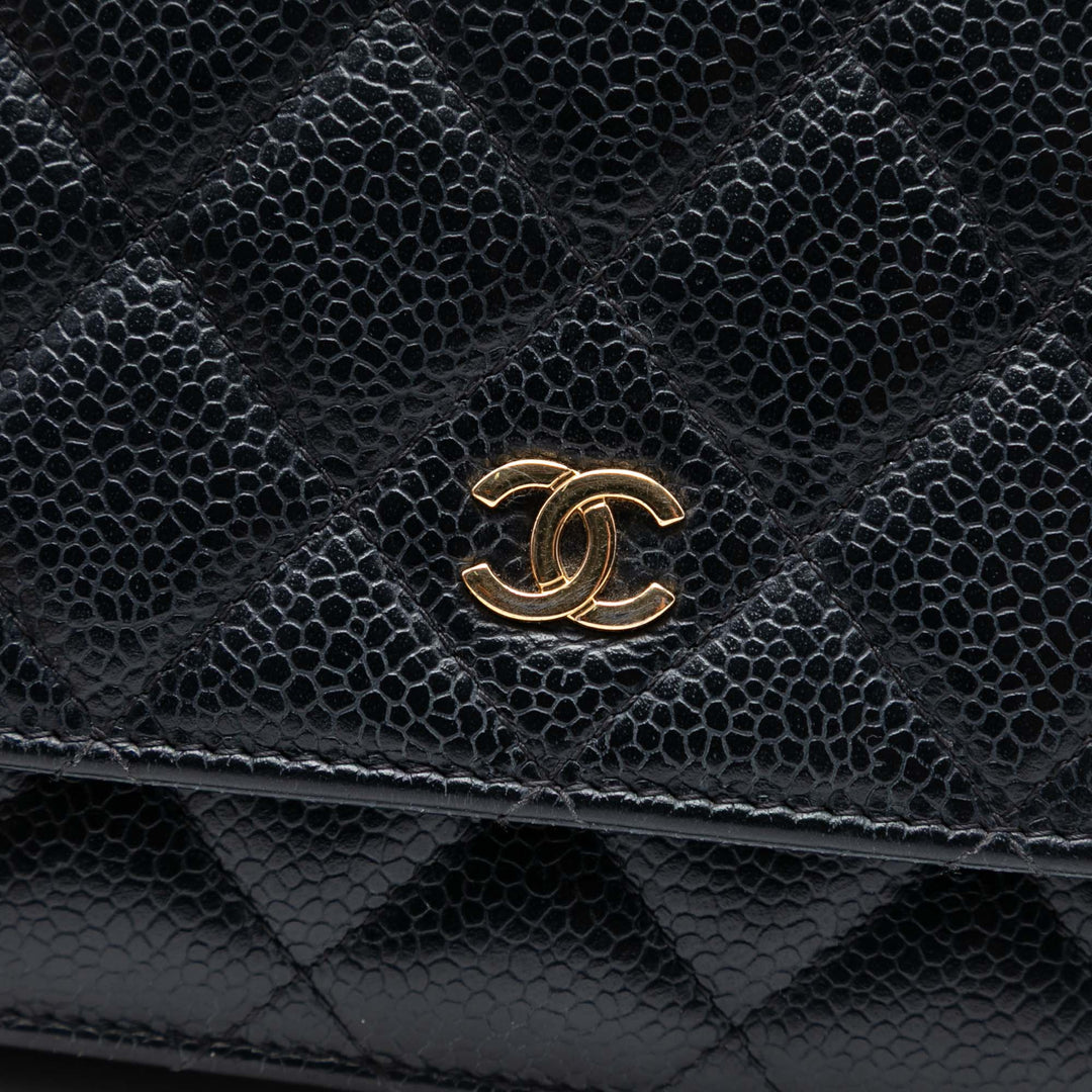 Chanel CC Matelassé Caviar Wallet on Chain