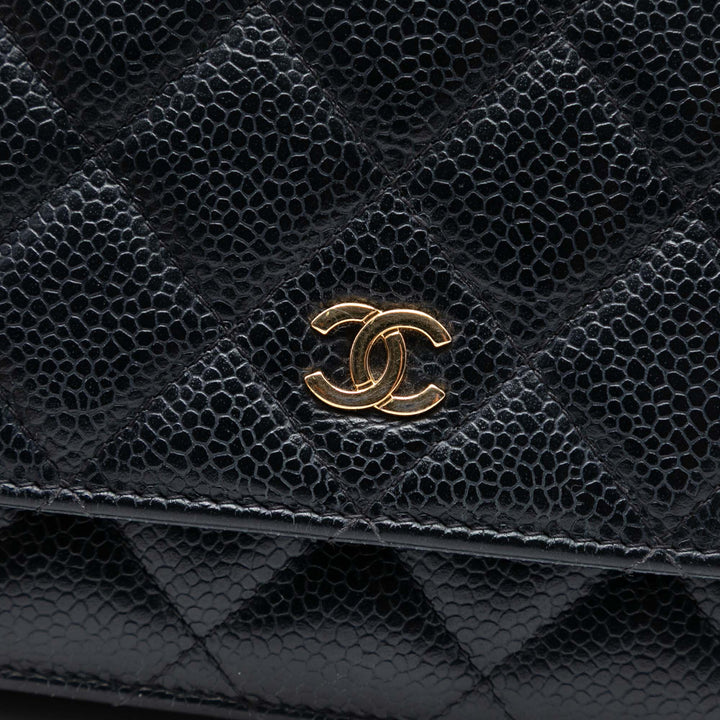 Chanel CC Matelassé Caviar Wallet on Chain