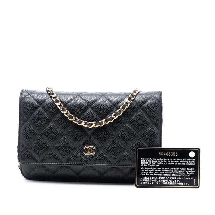 Chanel CC Matelassé Caviar Wallet on Chain