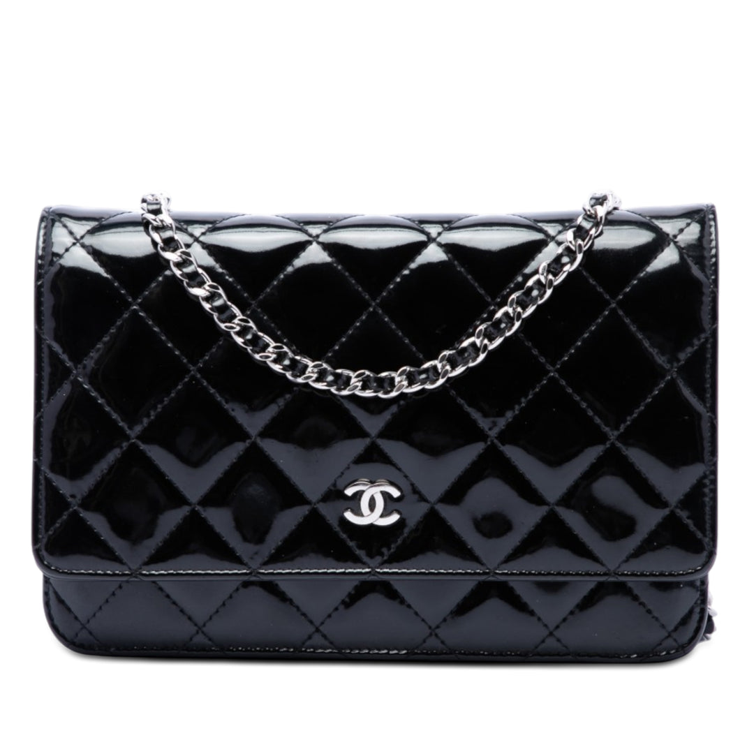 Chanel CC Matelassé Cuir verni Wallet on Chain