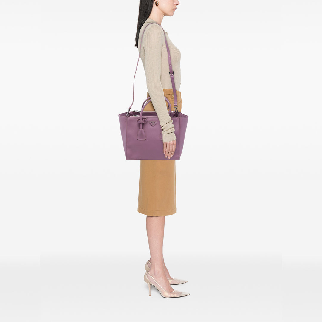 Prada Twin Poche Sac Moyen Cuir Saffiano