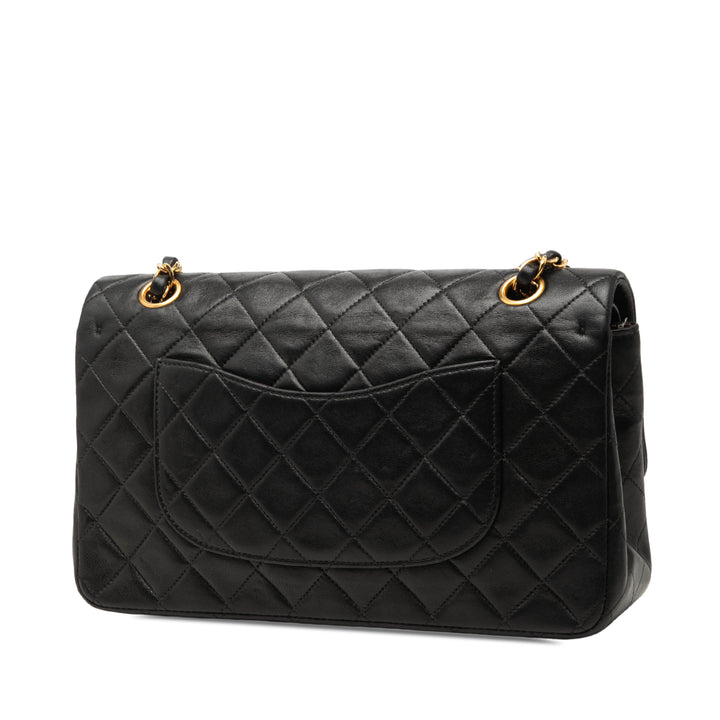 Classic Double rabat Moyen Cuir d'agneau Noir