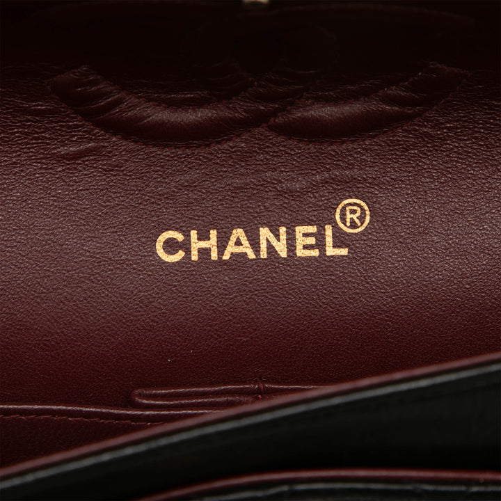 Classic Double rabat Moyen Cuir d'agneau Noir
