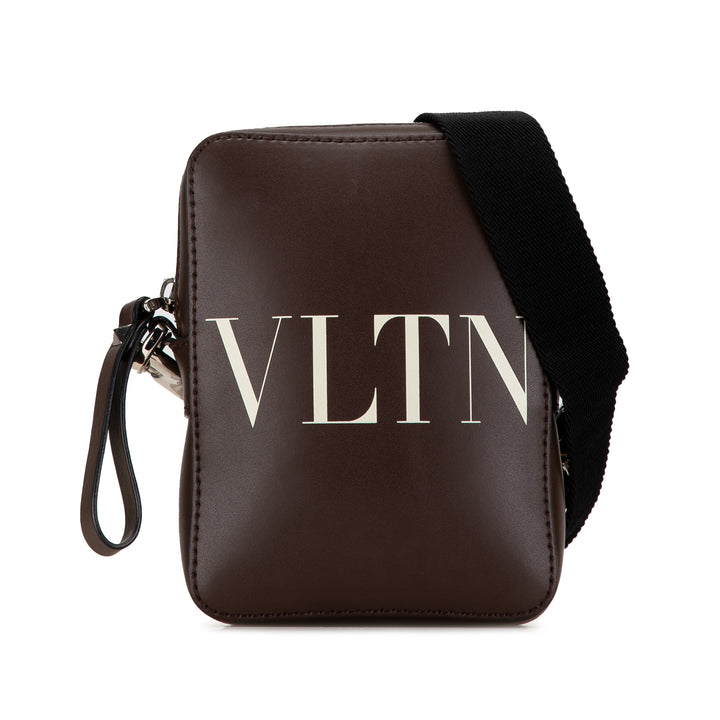 Small Leather VLTN Crossbody Brown - Gaby Paris