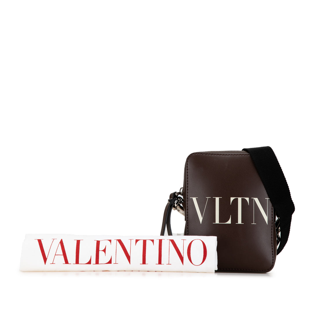 Small Leather VLTN Crossbody Brown - Gaby Paris