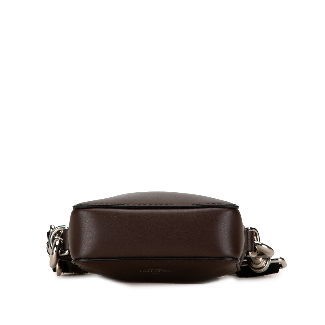 Small Leather VLTN Crossbody Brown - Gaby Paris